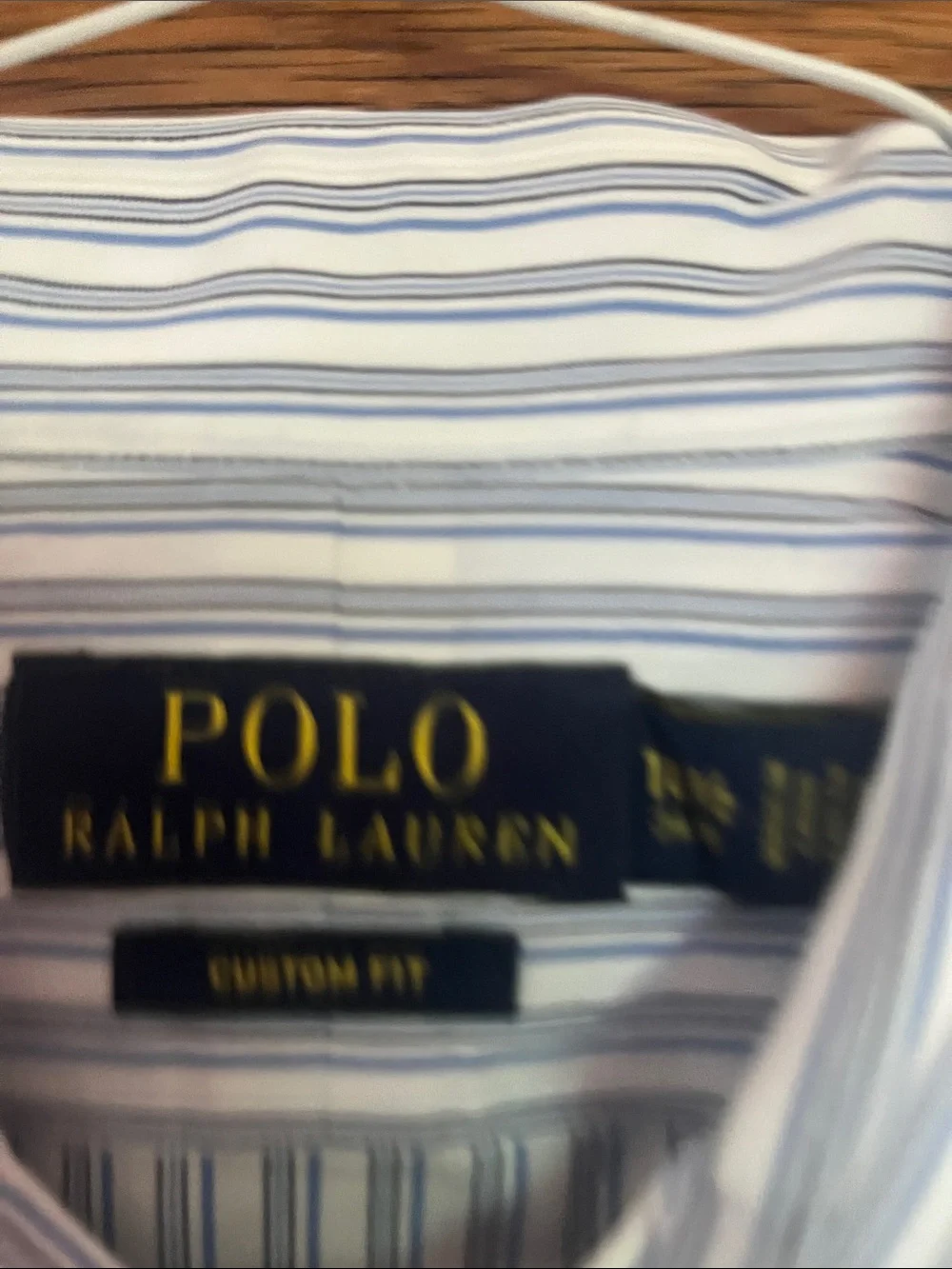 Polo by Ralph Lauren White and Blue Striped Men's Dress Shirt